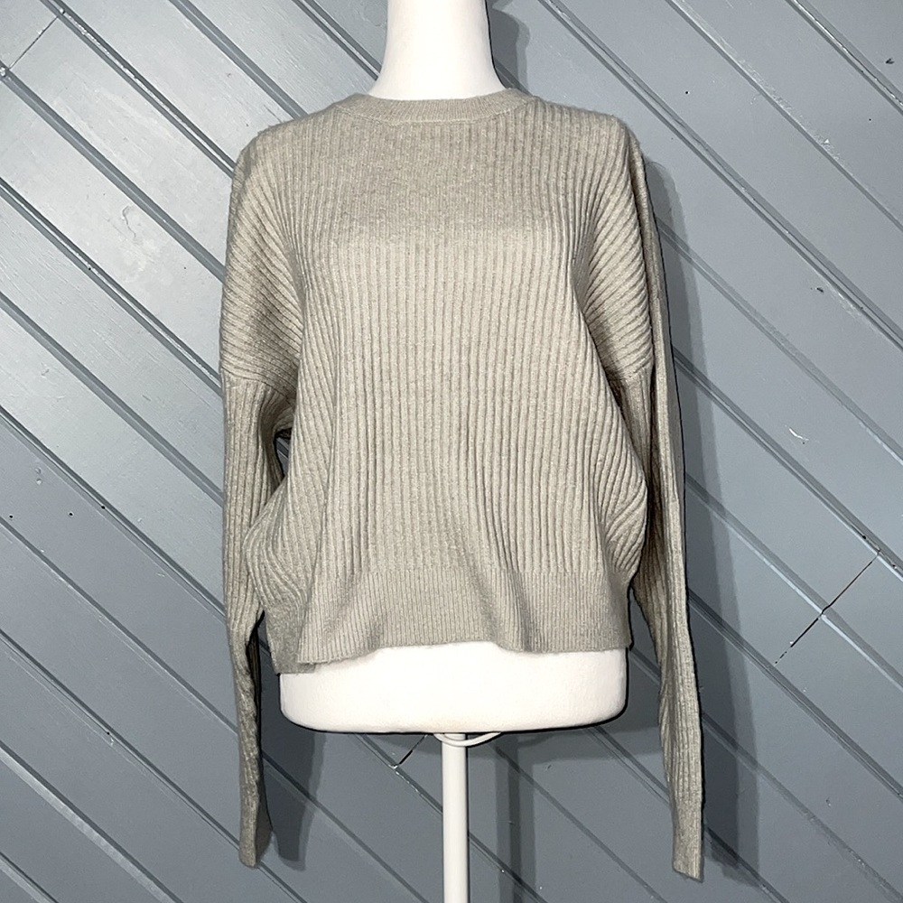 Elodie Women's Gray Ribbed Dolman Sweater